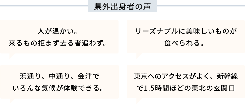 県外出身者の声